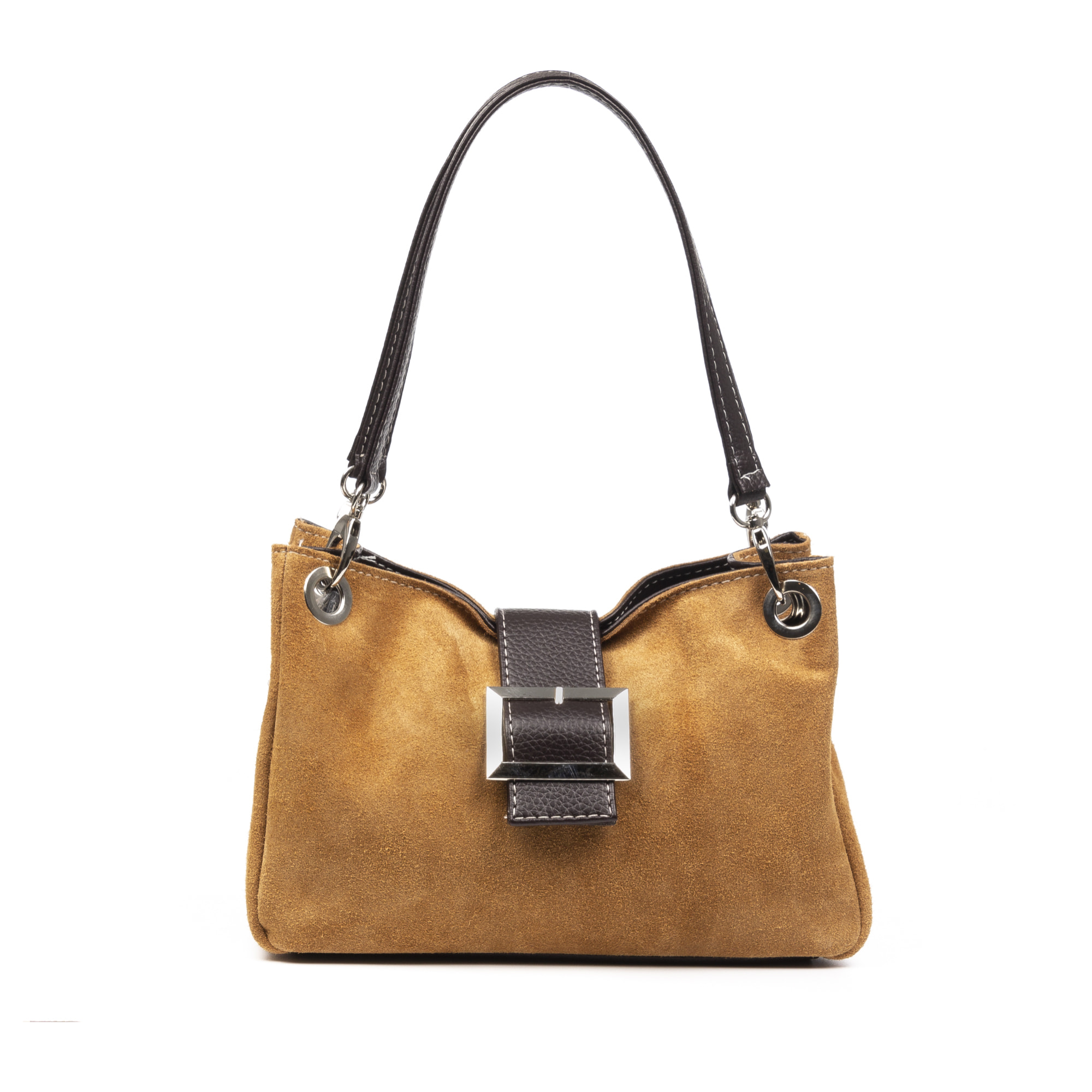 Aicurzio Borsa a spalla Donna. Pelle scamosciata autentica Dollaro