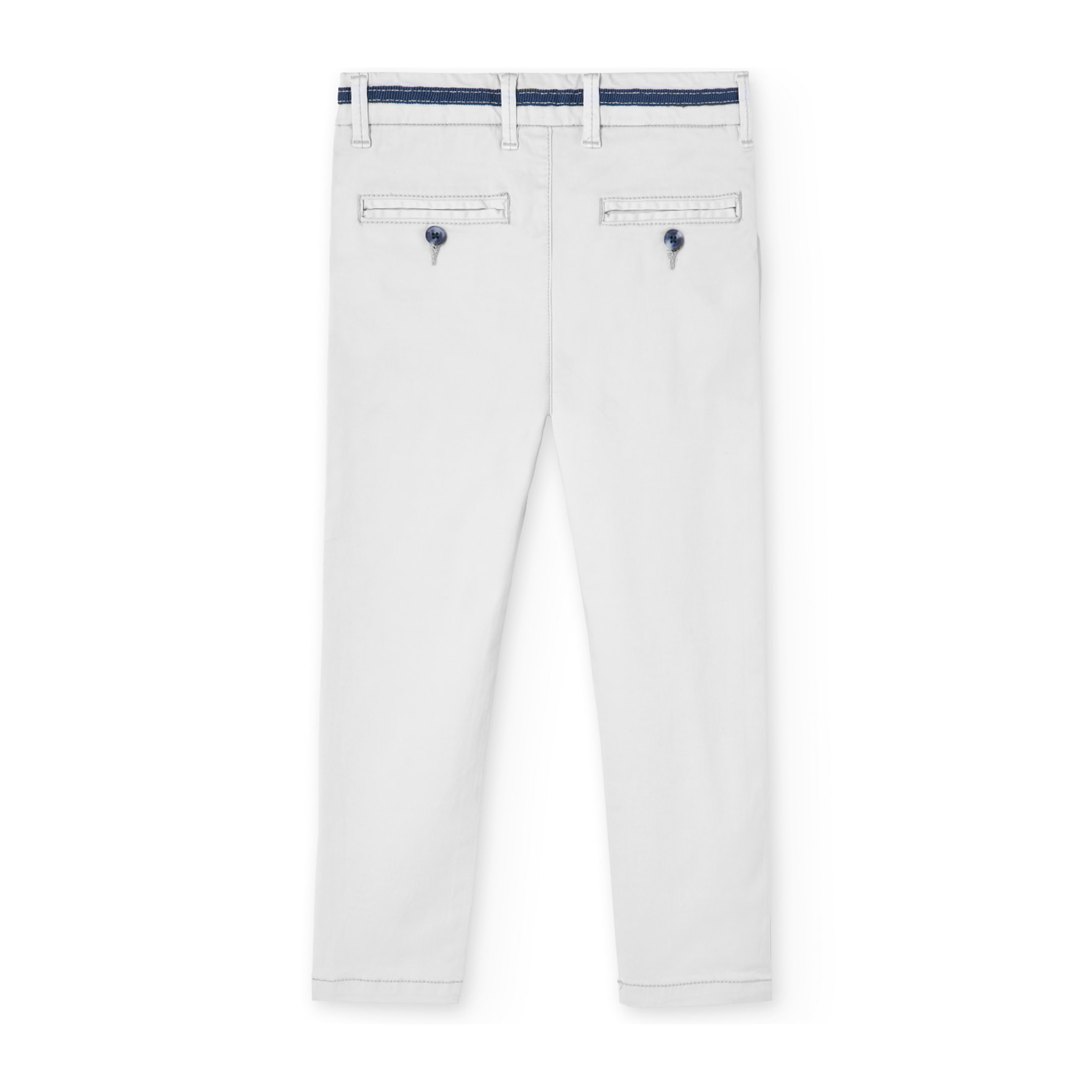 Pantalón elástico liso en botón de color beige