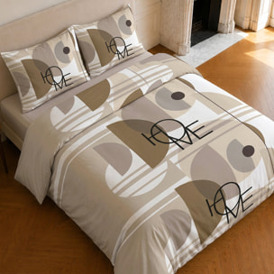 Parure housse de couette 100% coton motif géométrique - THÉODORE HOME