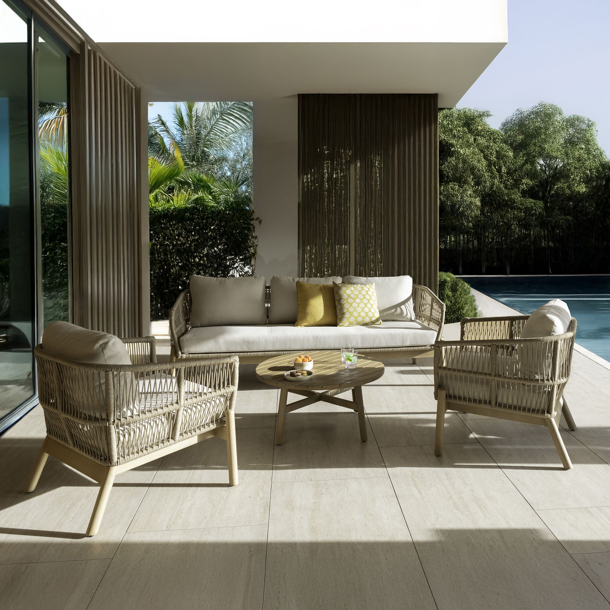 Salon de jardin en bois d'acacia 5 places BAHIA