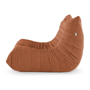 EMILE - Fauteuil en velours côtelé terra