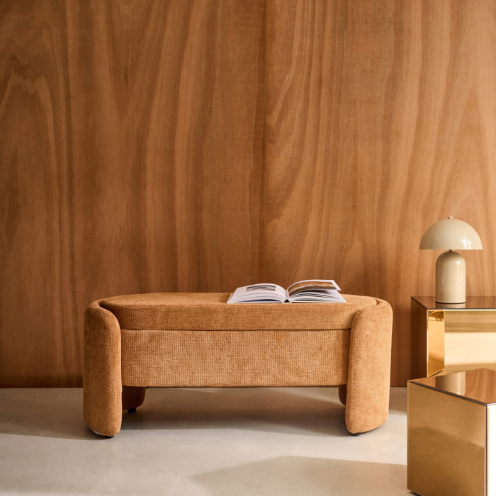 Banc coffre, bout de lit contemporain tissu KALO