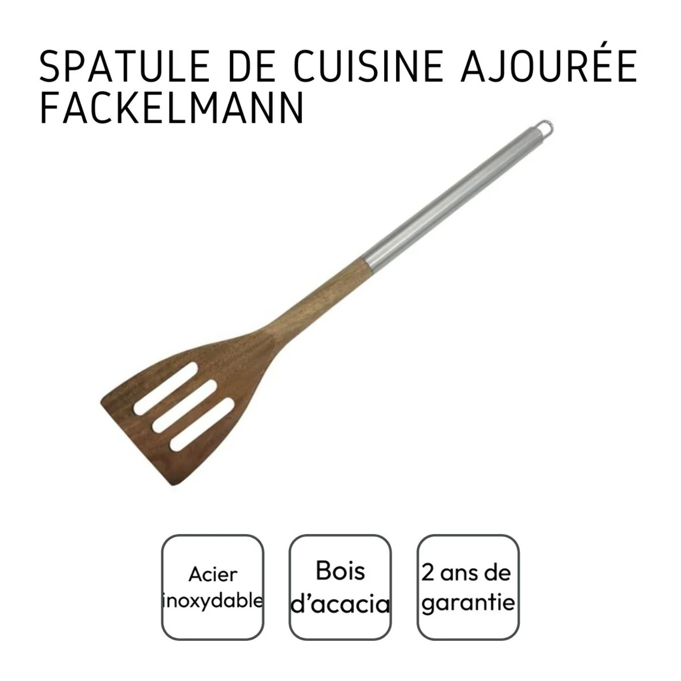 Spatule de cuisine ajourée en bois d'acacia 35 cm Fackelmann Synthesis