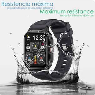 Smartwatch Y1 con monitor della salute avanzato, chiamate Bluetooth e oltre 50 modalità sportive.