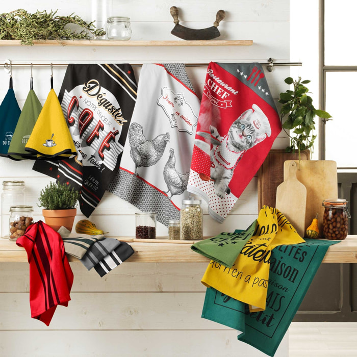 Torchon en 100% coton naturel - Kaki