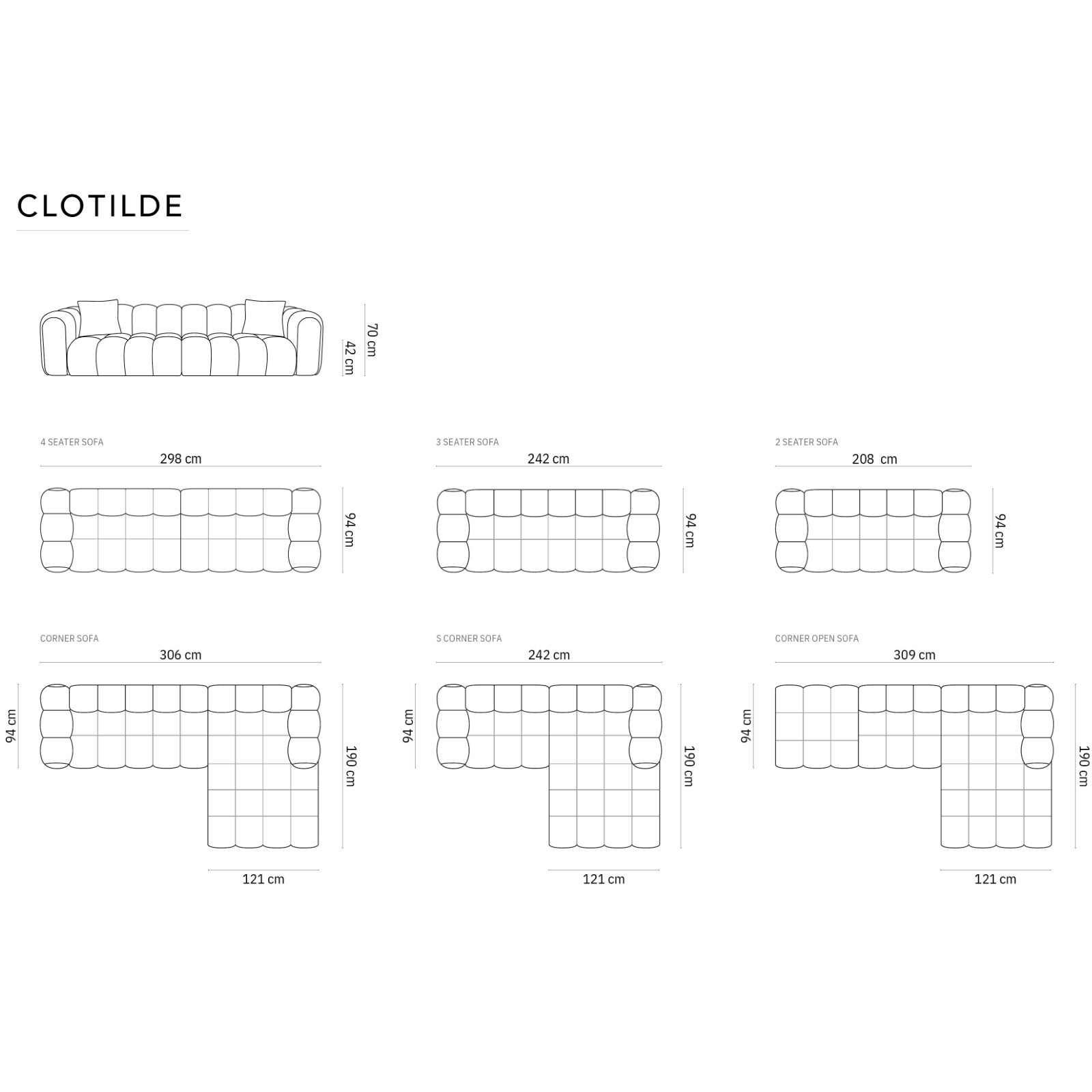 Canapé d'angle gauche modulable "Clotilde" 4 places en tissu structurel vert de mer