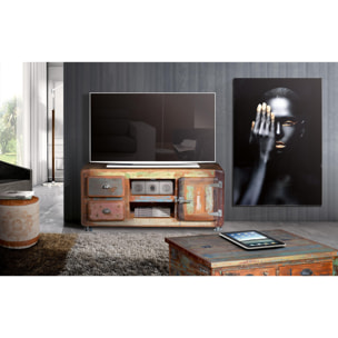 Mueble TV de Madera Reciclada 135 Cm Estilo Vintage Industrial