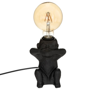 Lampe socle "Singe" noire - céramique H17 cm