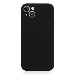 DAM Custodia Essential in silicone con protezione per fotocamera per iPhone 14 Plus. Interno in morbido velluto. 8,09x1,06x16,36 cm. Colore nero