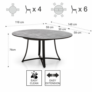 Oresteluchetta Tavolo rotondo allungabile MALMO CEMENTO
