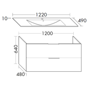 Meuble vasque 120 cm BURGBAD Olena chêne clair + colonne de salle de bain