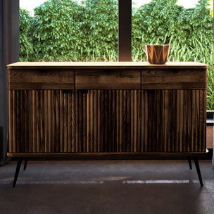 Buffet bois hêtre 3 portes amalfi 144x46cm