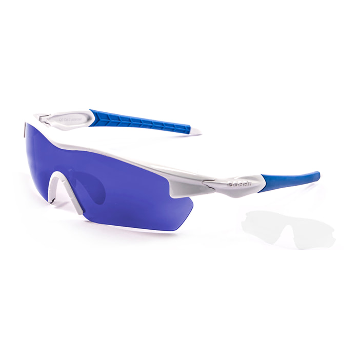 Gafas de ciclismo OCEAN TOUR - Blanco y azul / Polarizada revo azul