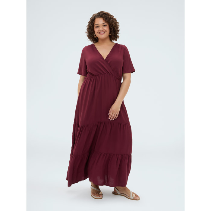 Fiorella Rubino - Vestido largo Smile en viscosa - Burgundy