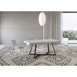 Tavolo allungabile 90x200/460 cm Booster bianco frassino gambe antracite