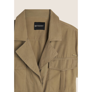 Trench donna senza maniche con cintura in vita