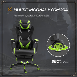 Silla Gaming para Oficina Respaldo Regulable Negro y Verde