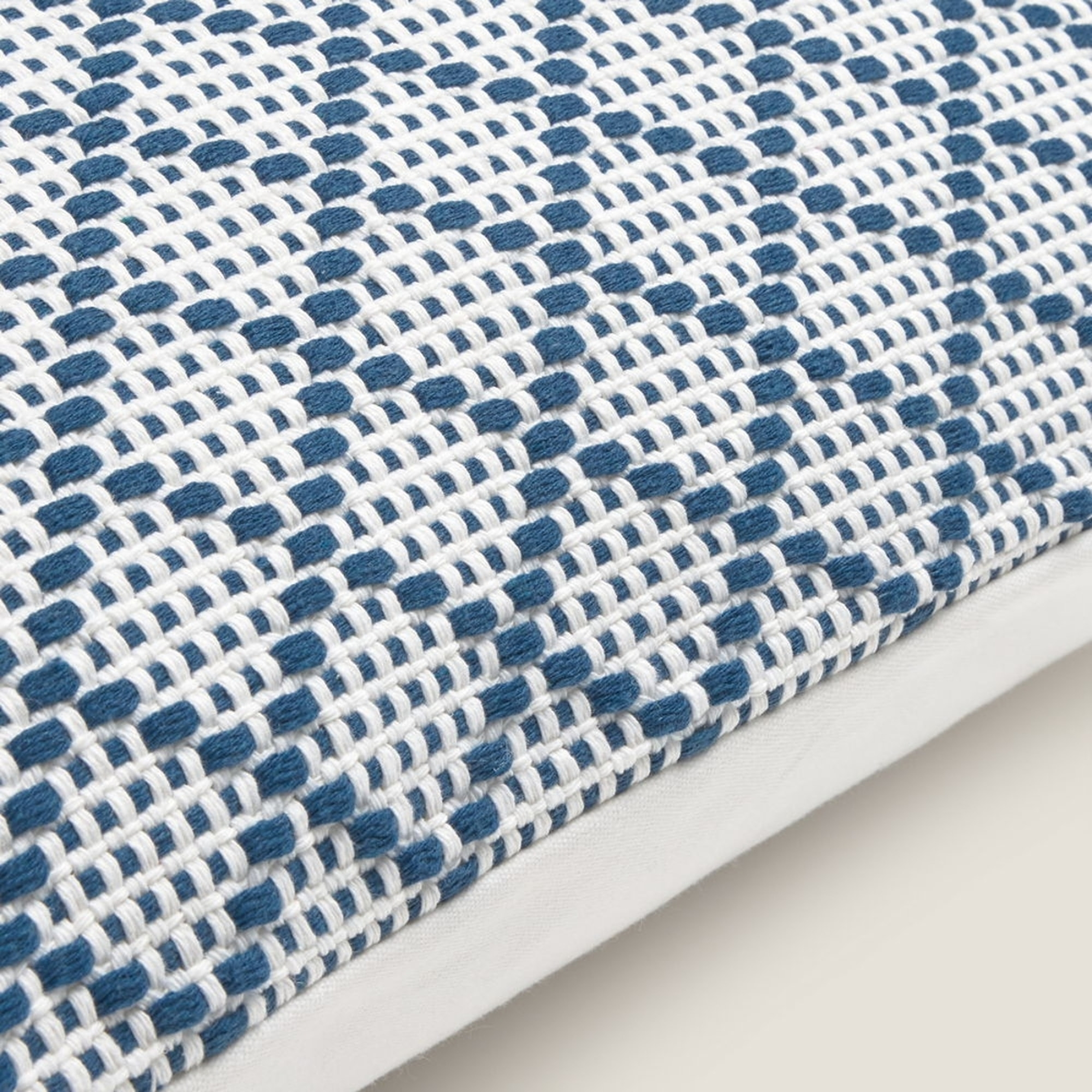 Funda de cojín tejido rombos Diamicu color azul Algodón y poliéster