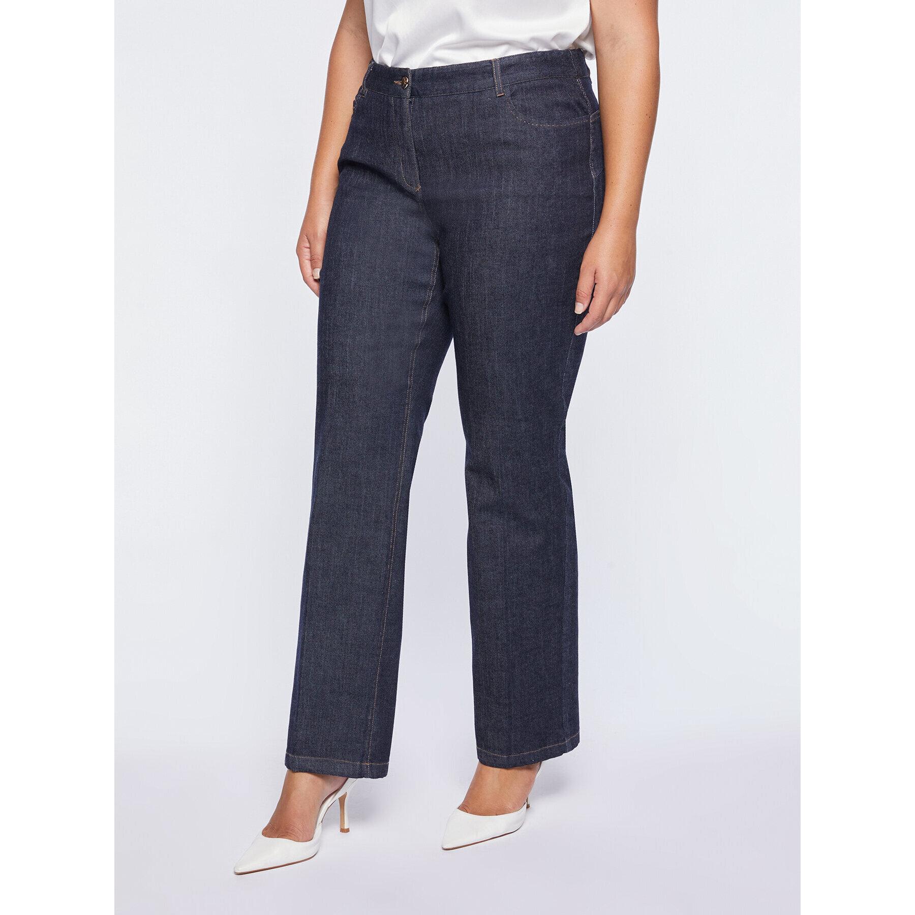 Fiorella Rubino - Jeans blu rinse con bordi - Blu