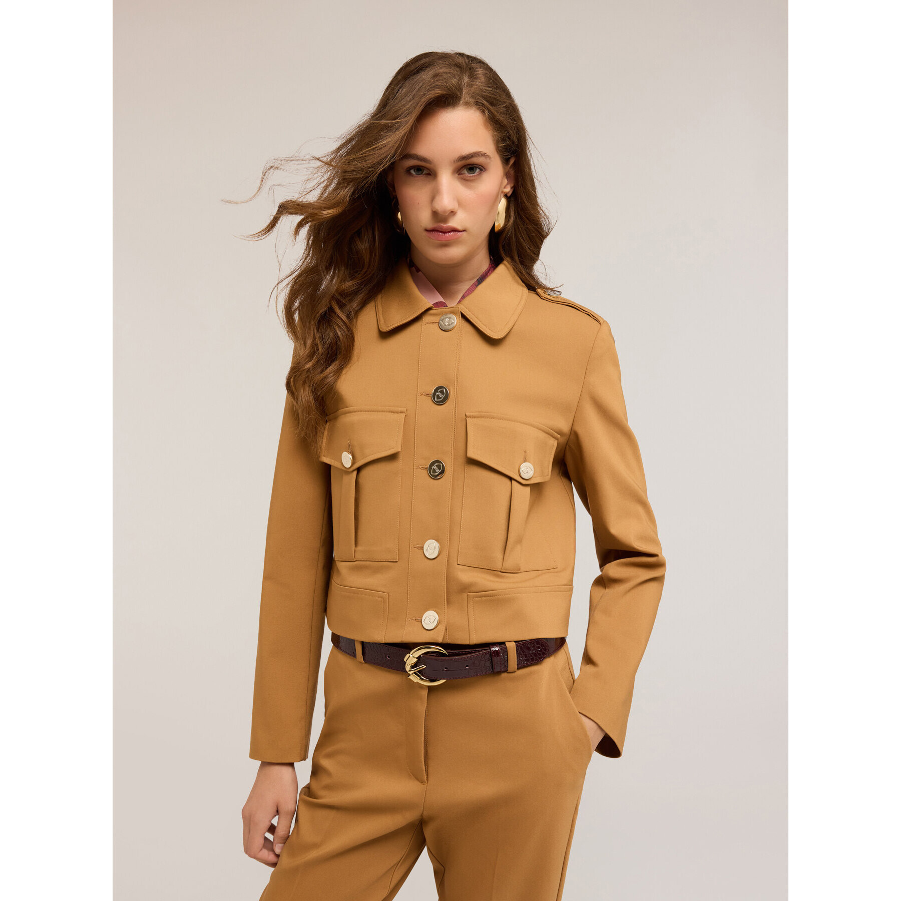 Motivi - Giacca cropped con tasche - Beige