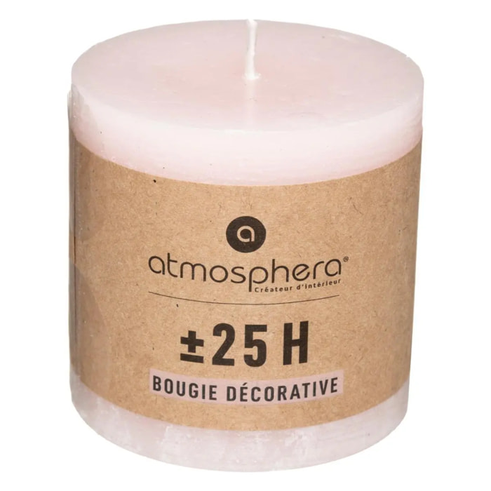 Bougie rustique rose clair 220g