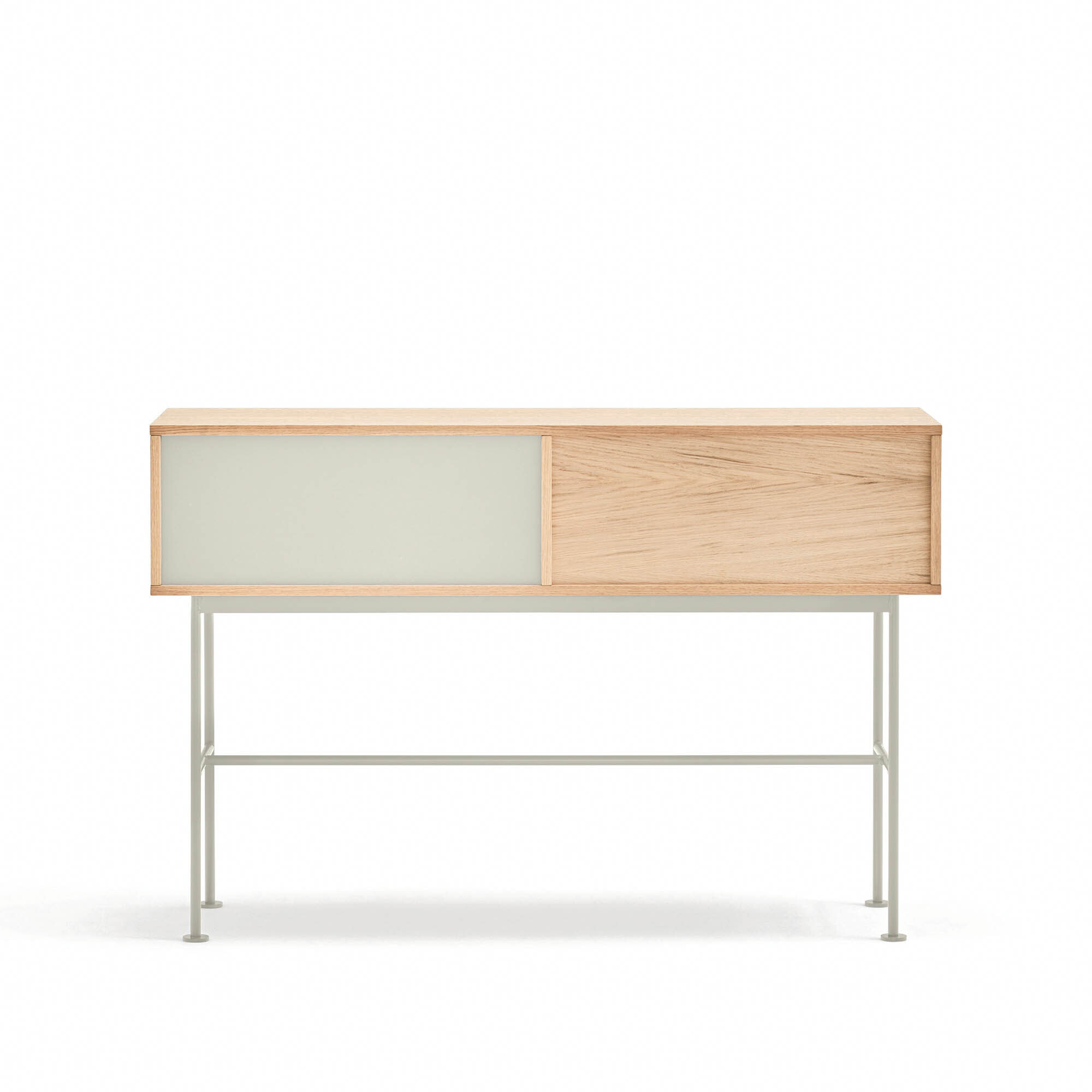 Consola Yoko 2 cajones roble y crema