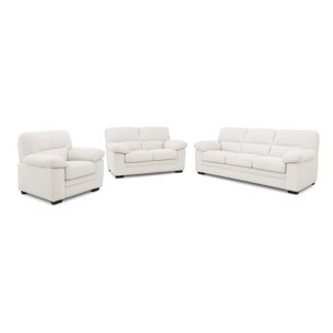 Canapé 3 places + 2 places + fauteuil en velours côtelé beige MATHEW