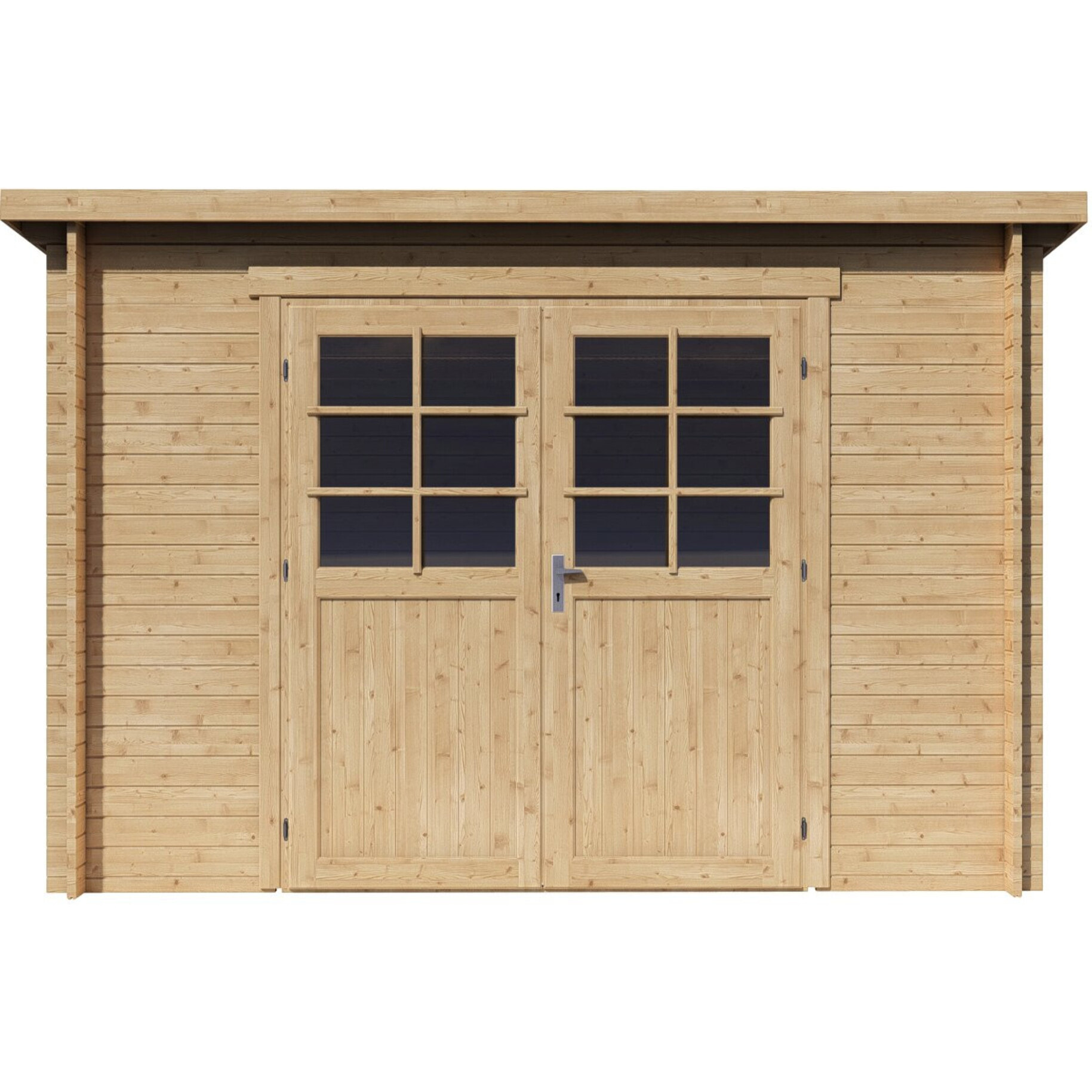 Abri de jardin en bois monopente "Rowan" - 9,5 m² - 28 mm - Beige