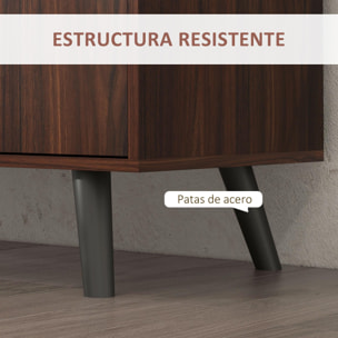 Aparador de Salón Aparador Buffet Mueble Auxiliar de Cocina con 2 Puertas y 3 Cajones para Comedor Dormitorio Oficina 127x40x76 cm Marrón