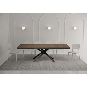 Mesa extensible 90x160/420 cm Karida Evolution nogal estructura antracita