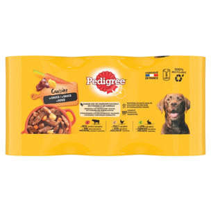 PEDIGREE 12 Boîtes en sauce 3 variétés pâtée pour chien 400g (2x6)