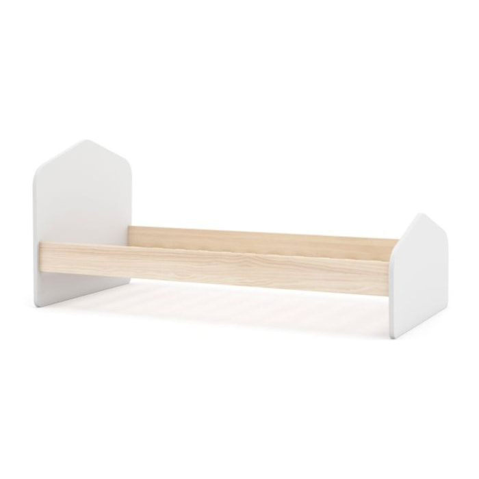 Cama juvenil Misty Cloud Blanco - Oak Soft