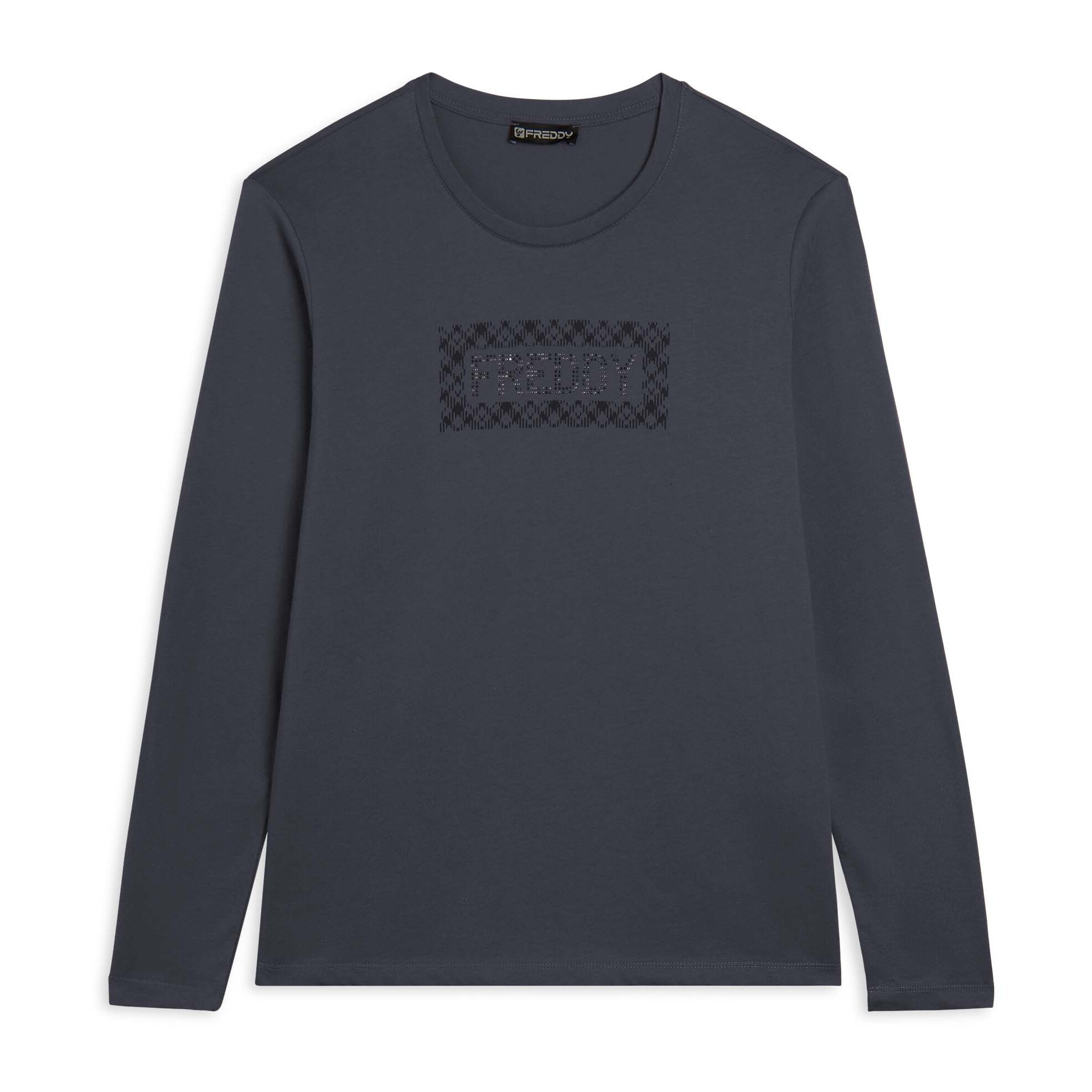 T-shirt comfort manica lunga con retro stampato