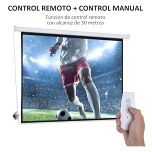 Pantalla del Proyector Eléctrica Portátil Universal 100" 4:3 con Control Remoto