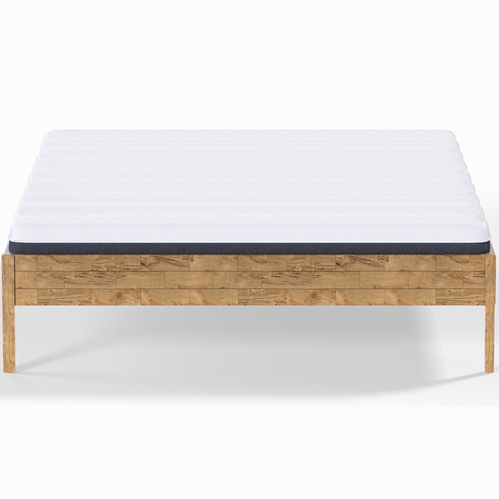 Pack lit en bois massif + Matelas ressorts et Mousse HR - AINA & HYGIOSPRING