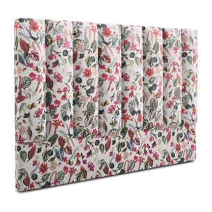 Tête de lit "Camargue" 160x120cm en velours motif tropical