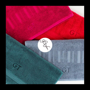 Serviette eponge pur coton 575 g/m² uni vert Cascade vert