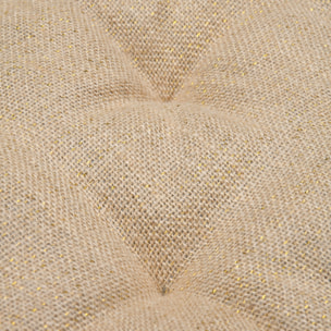 Galette de chaise carrée capitonnée à 16 points avec liens d’attache - Naturel