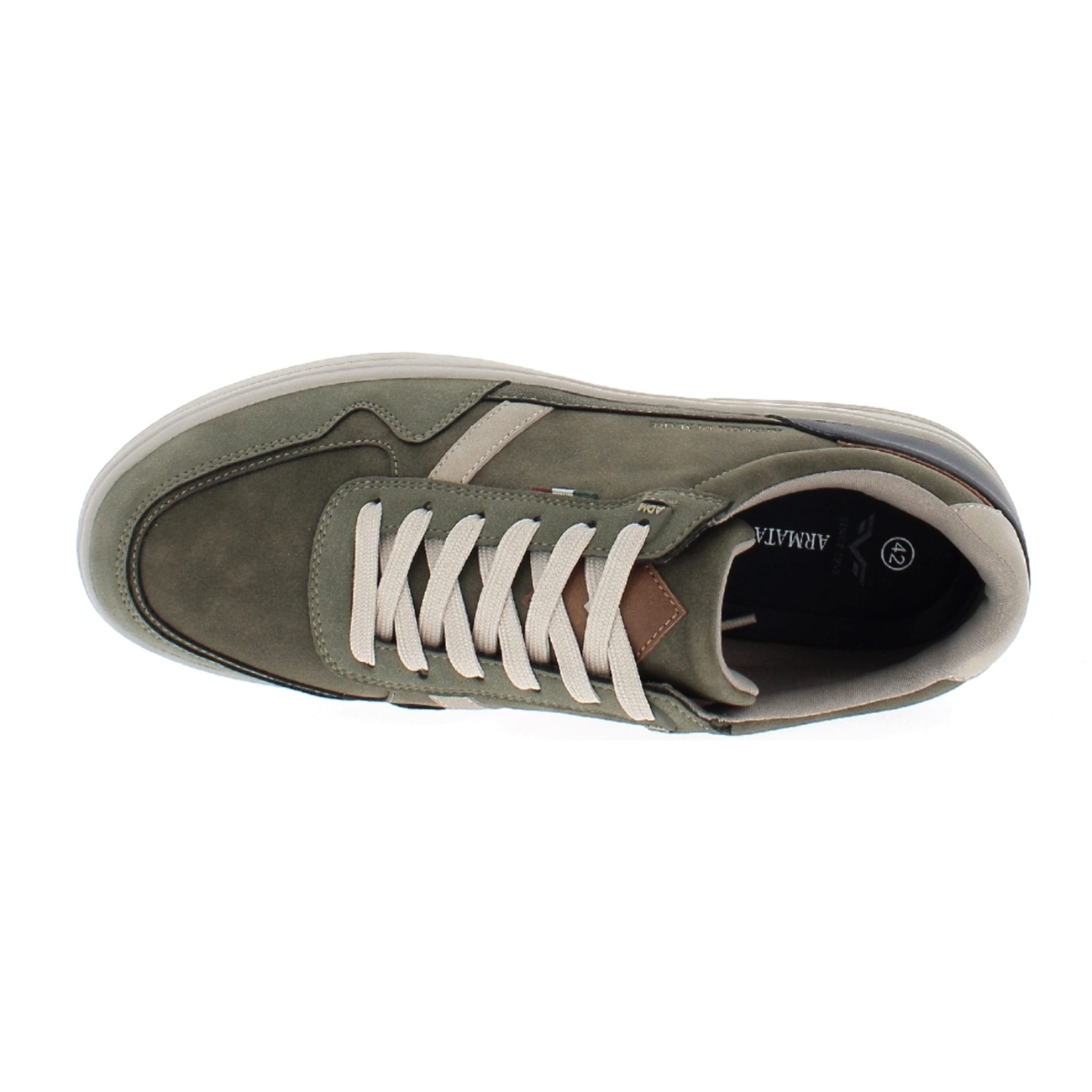 Armata di Mare Scarpe Uomo Sneakers Basse Stringate con Soletta Rimovibile in Memory Foam AMU W24M608 Olive
