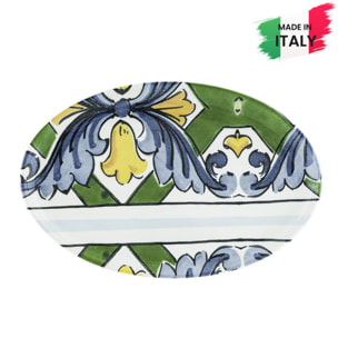 Piatto da portata ovale Taormina in ceramica sottosmalto