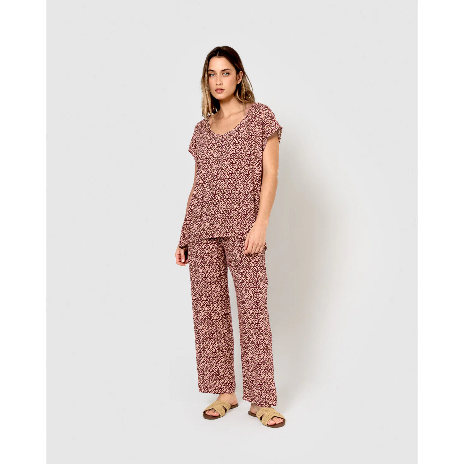 Blusa viscosa bosco buganvilla