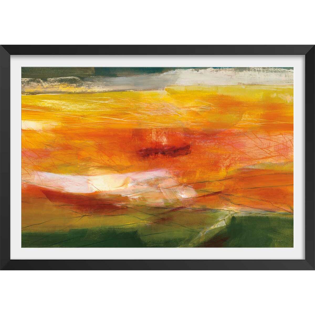 Poster orange seville Affiche + cadre en bois - Noir