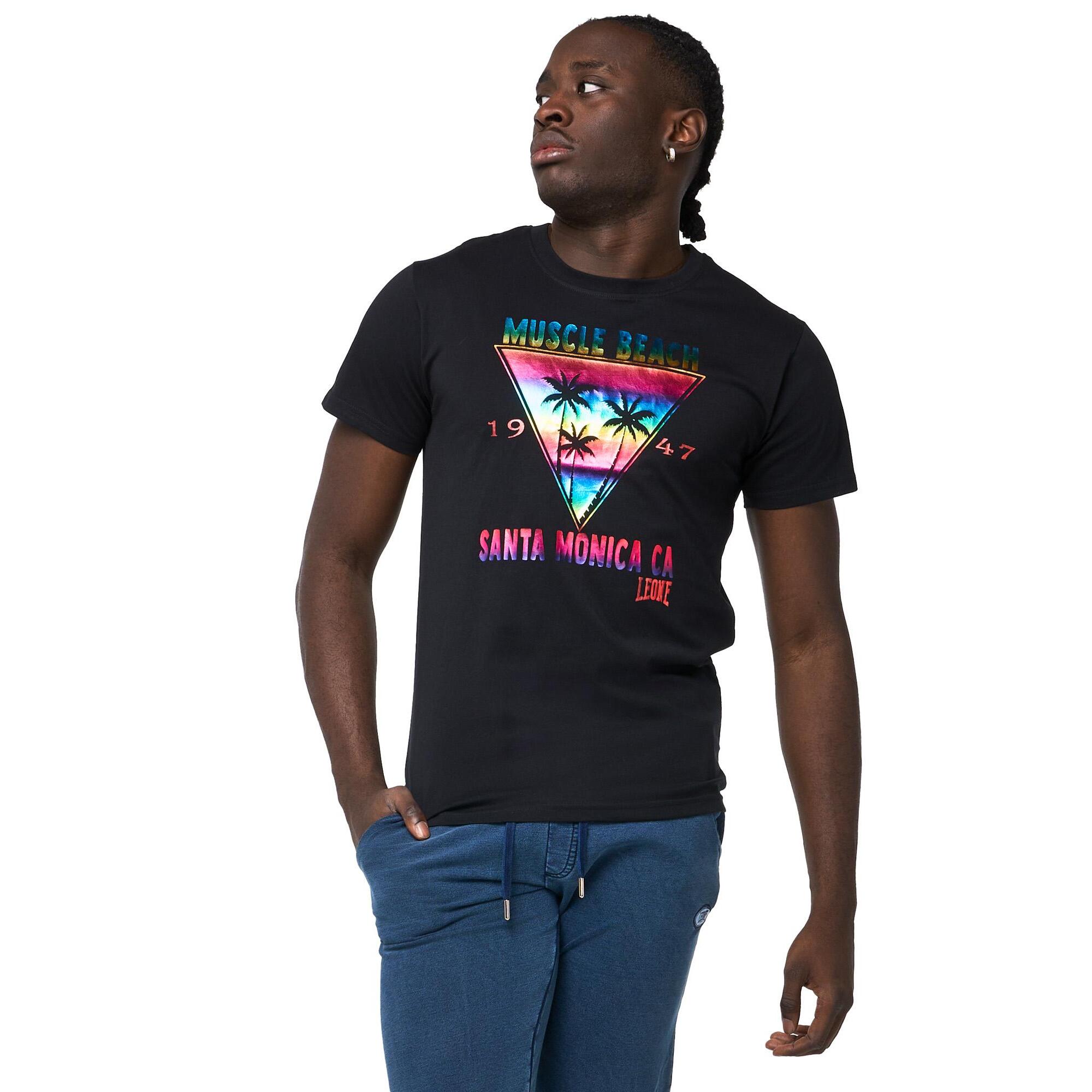 T-shirt a maniche corte stampata Leone Beach