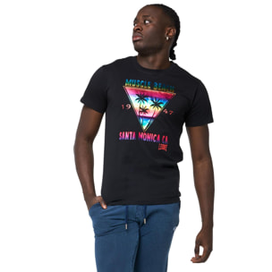 T-shirt a maniche corte stampata Leone Beach