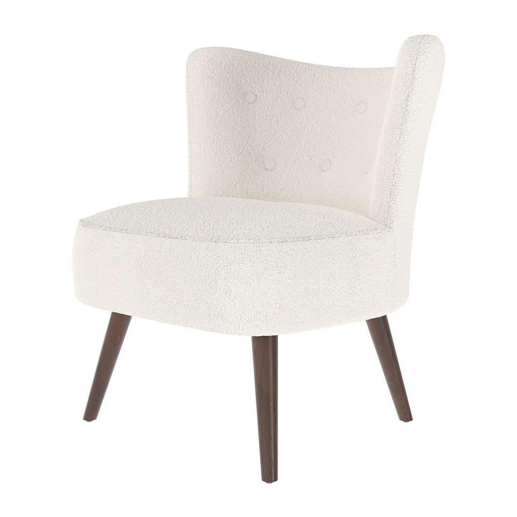 Fauteuil blanc June effet laine bouclette