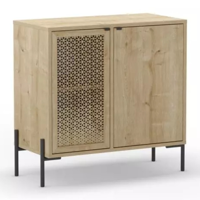 Cómoda Koivu 2 puertas Roble Negro