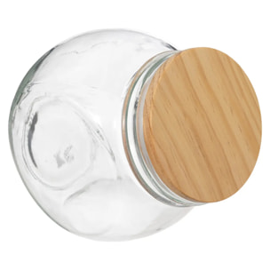 Bocal verre à bonbons couvercle bois 650ml