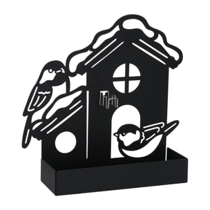 Portazampirone in metallo casa nero cm18x5h17