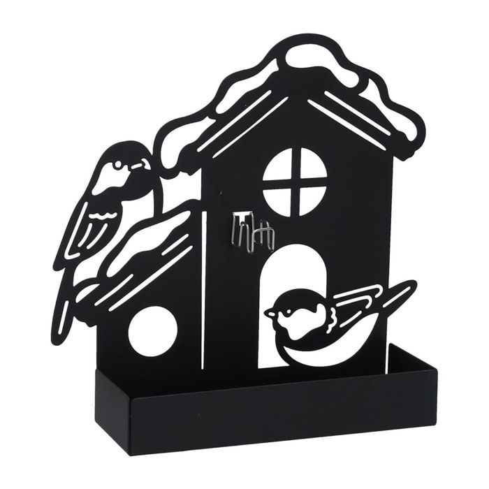 Portazampirone in metallo casa nero cm18x5h17