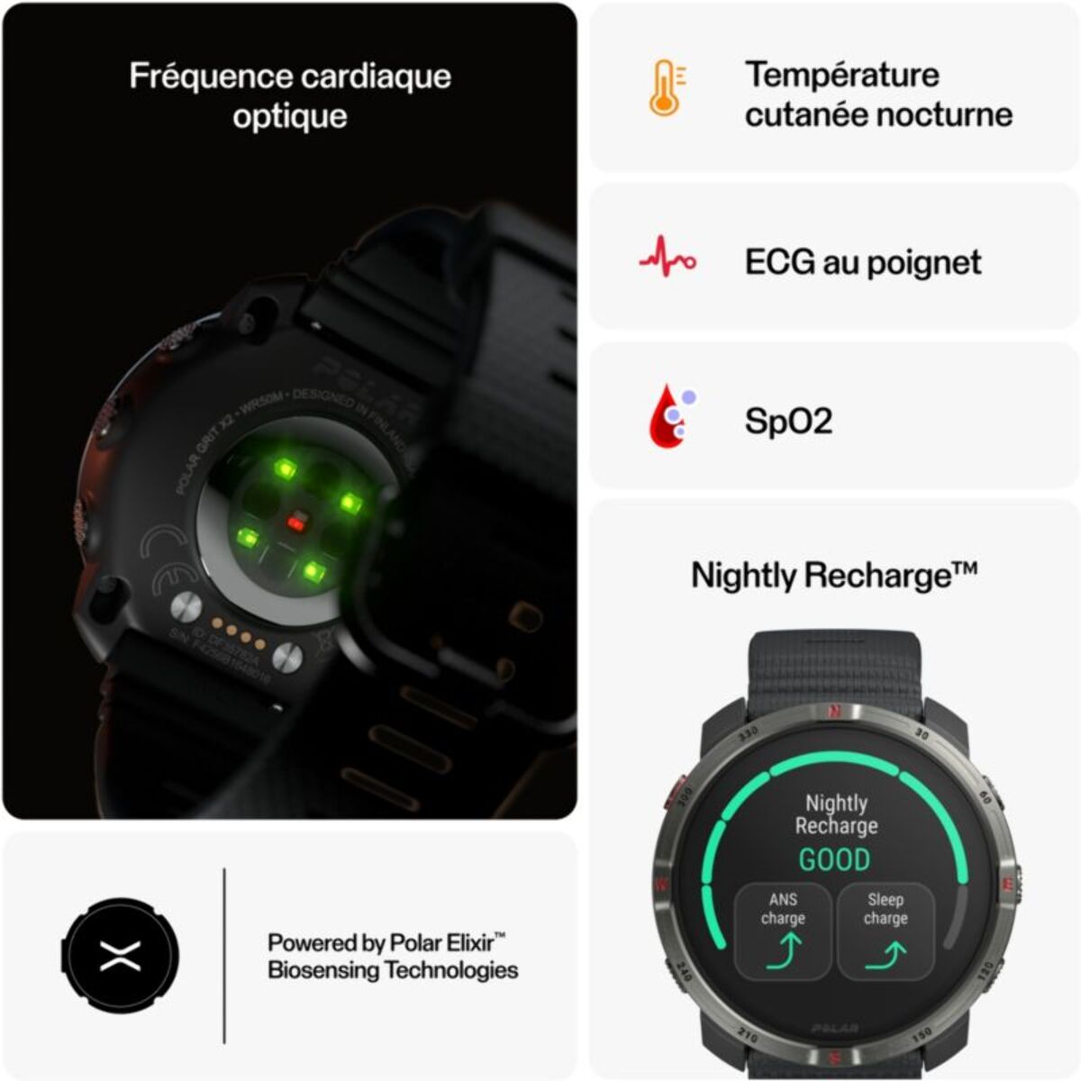 Montre sport POLAR Grit X2 Noir S-L